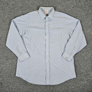 Brooks Brothers Madison Gingham Check Long Sleeve Button Down Shirt Men 17-35